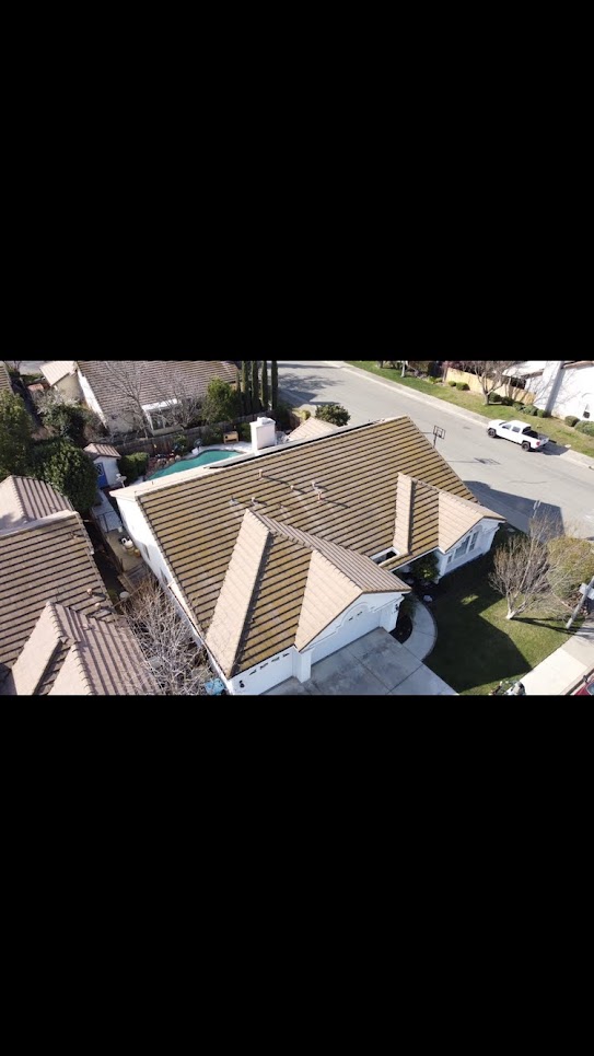 Roof Cleaning Drone Shots in Sacramento, CA